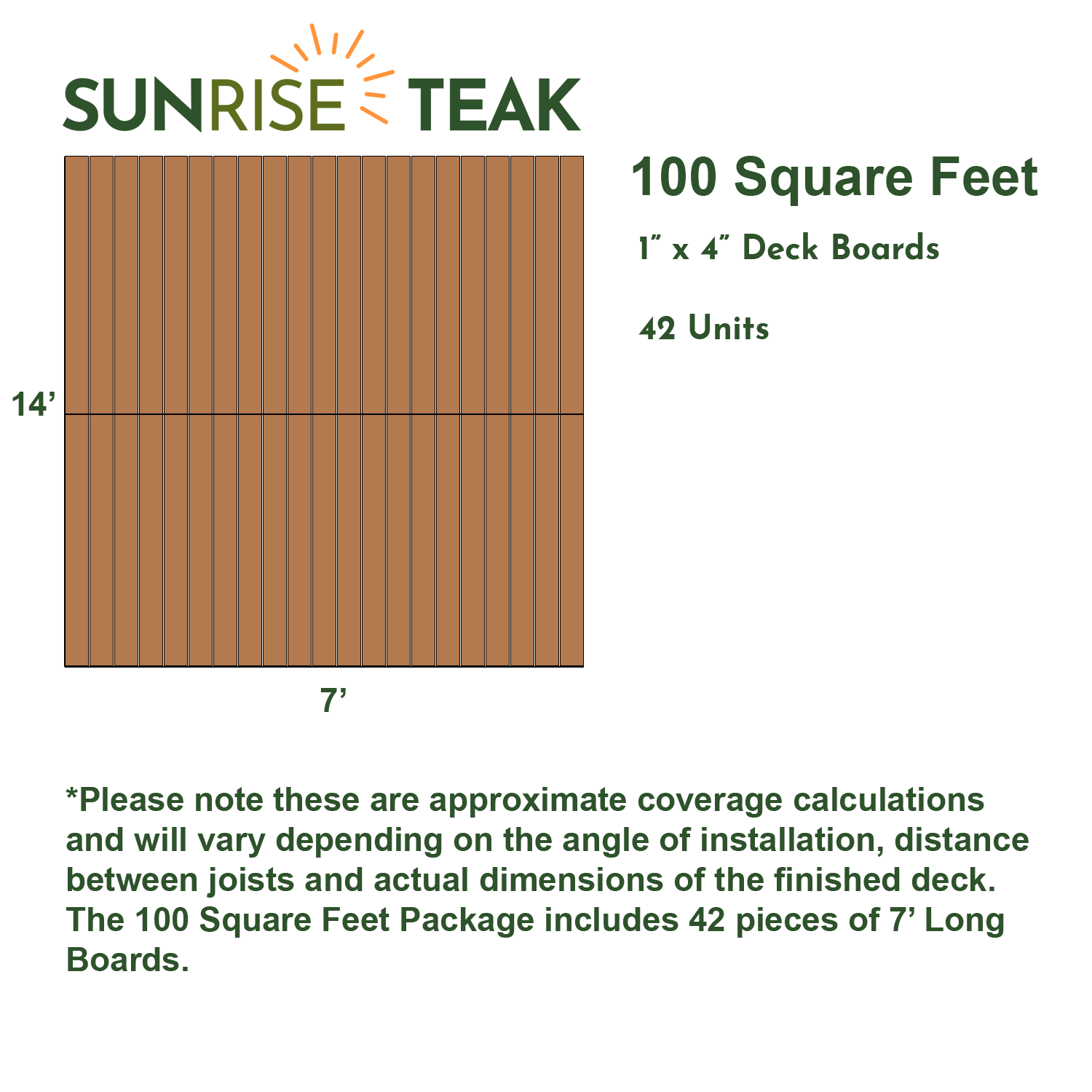 100 Square Foot Deck Pack - 4" Boards