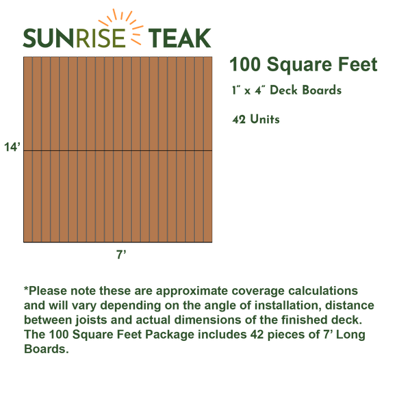 100 Square Foot Deck Pack - 4" Boards