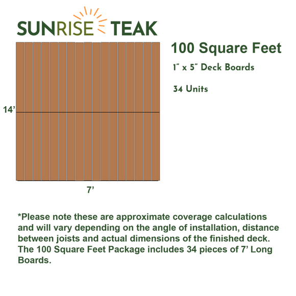 100 Square Foot Deck Pack - 5" Boards