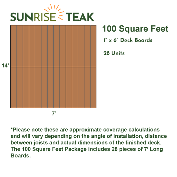 100 Square Foot Deck Pack - 6" Boards