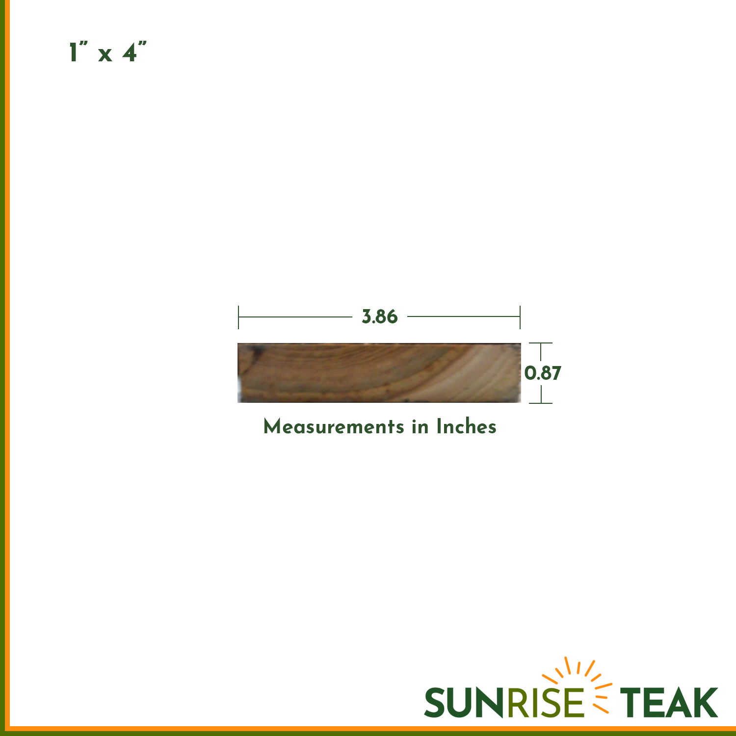 Teak Lumber S4S 1" x 4" x 7'