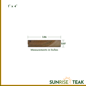 Teak Lumber S4S 1" x 4" x 7' - 0