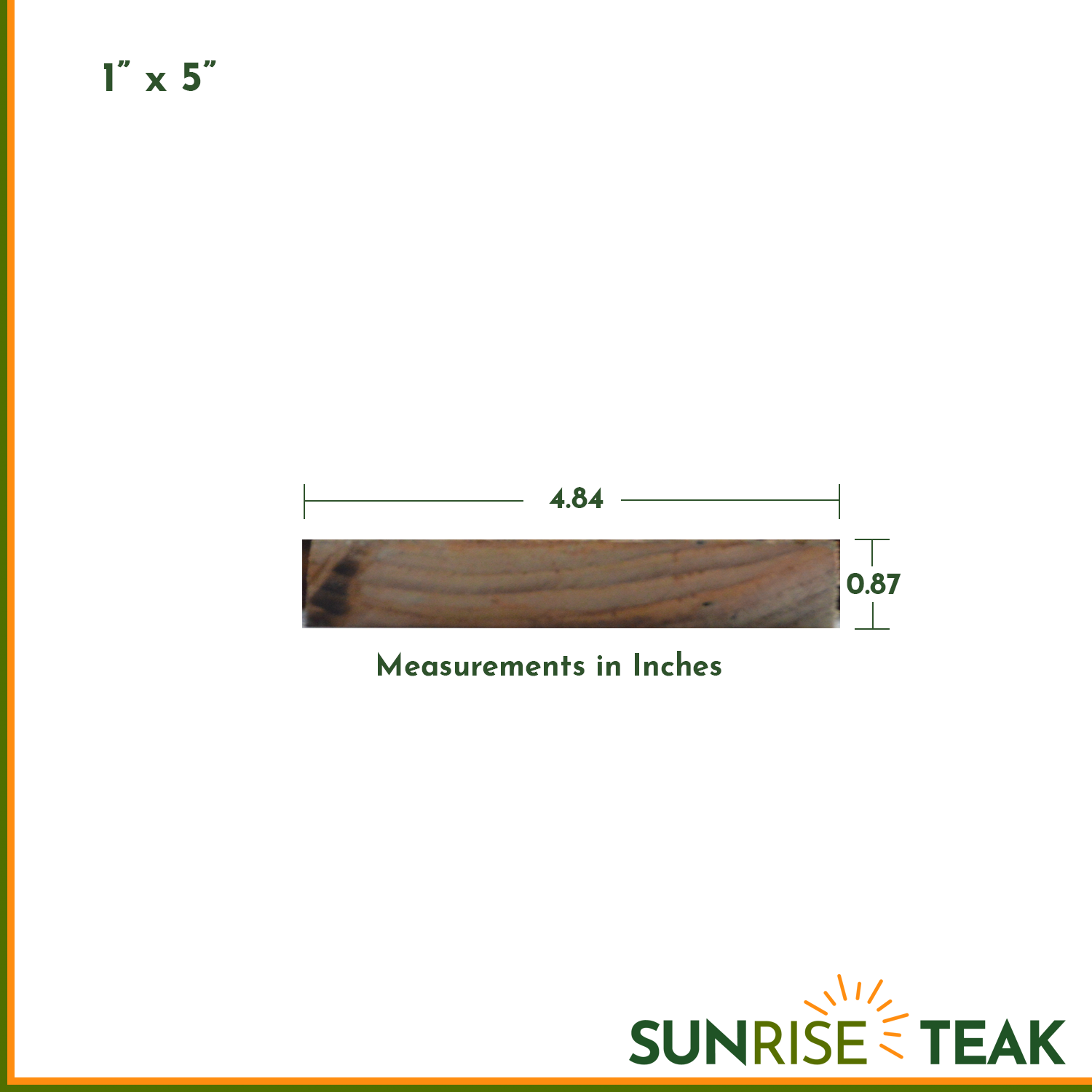 Teak Lumber S4S 1" x 5" x 7'