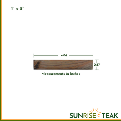 Teak Lumber S4S 1" x 5" x 7' - 0