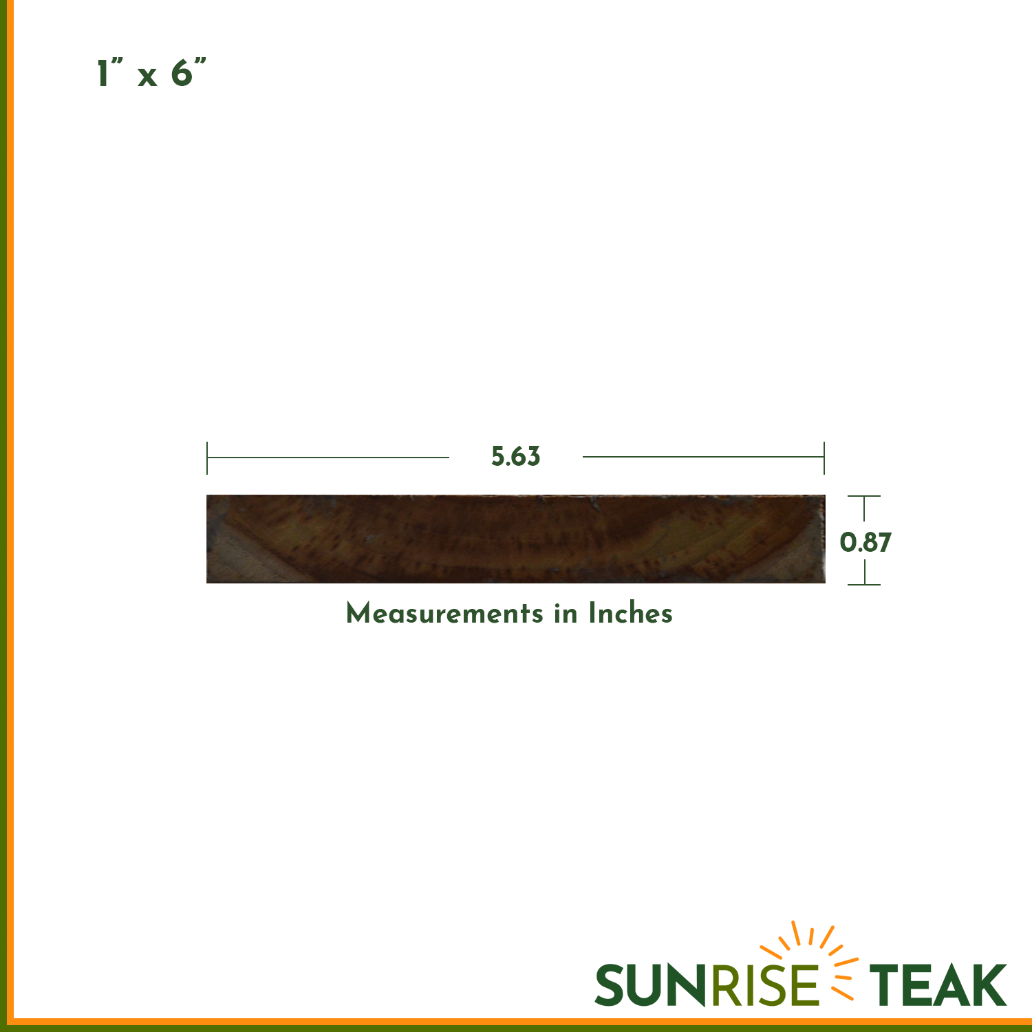 Teak Lumber S4S 1" x 6" x 7'