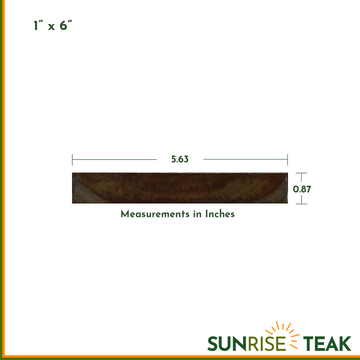 Teak Lumber S4S 1" x 6" x 7' - 0