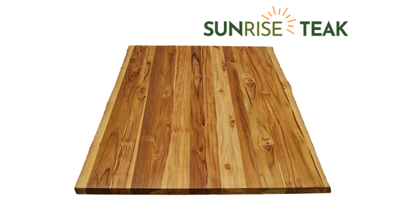Teak Live Edge Countertop Panel Two-Sided 1.18" x 23.62" x 39.37"