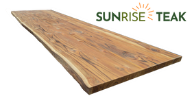 Teak Live Edge Countertop Panel One-Sided 1.18" x 25" x 86.62"