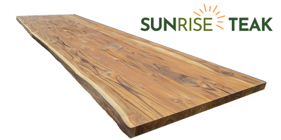 Teak Live Edge Countertop Panel One-Sided 1.18" x 25" x 86.62"