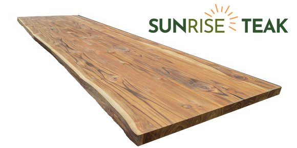 Teak Live Edge Countertop Panel One-Sided 1.18" x 25" x 86.62"