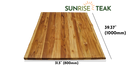 Teak Live Edge Countertop Panel Two-Sided 1.18" x 31.5" x 39.37"-7