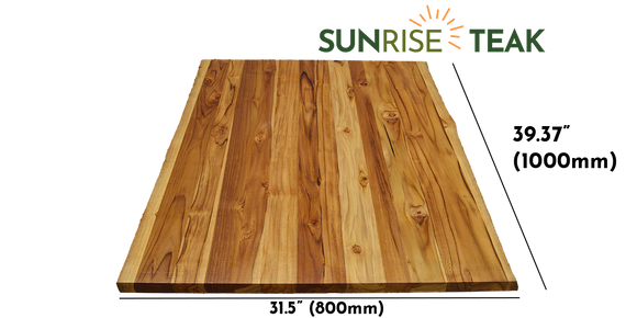 Teak Live Edge Countertop Panel Two-Sided 1.18" x 31.5" x 39.37"