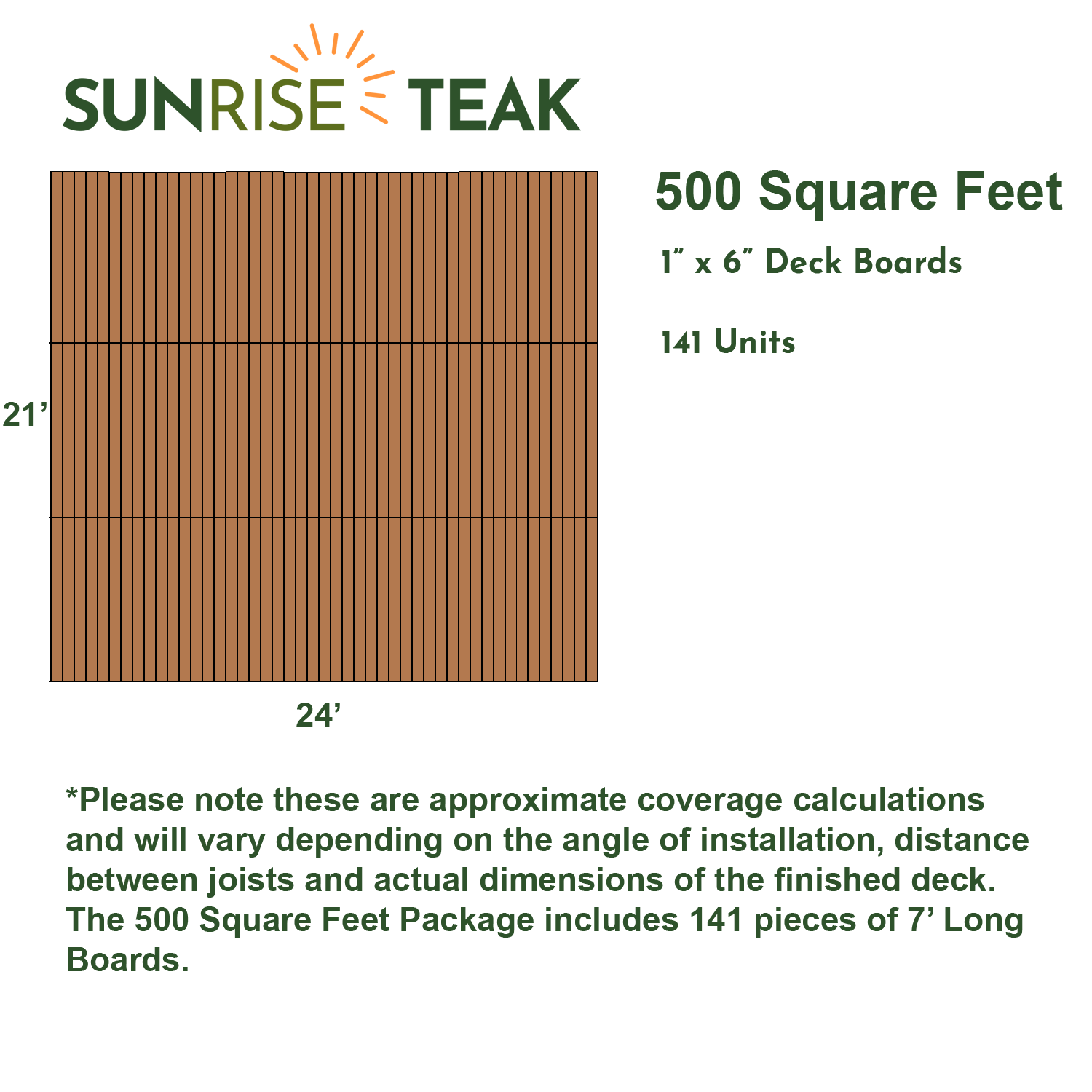 500 Square Foot Deck Pack - 6" Boards