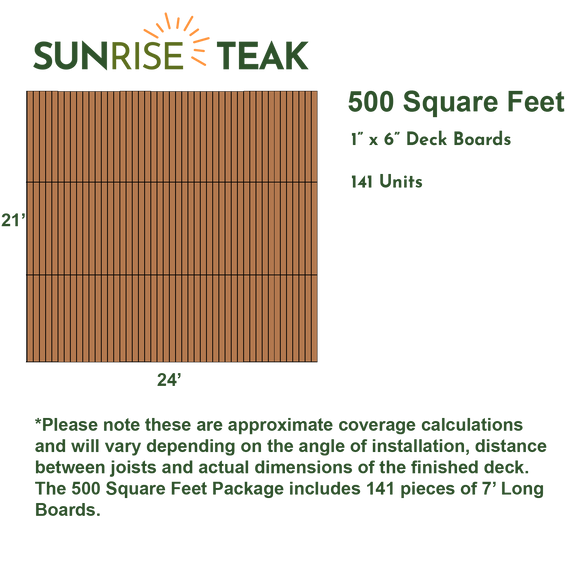 500 Square Foot Deck Pack - 6" Boards
