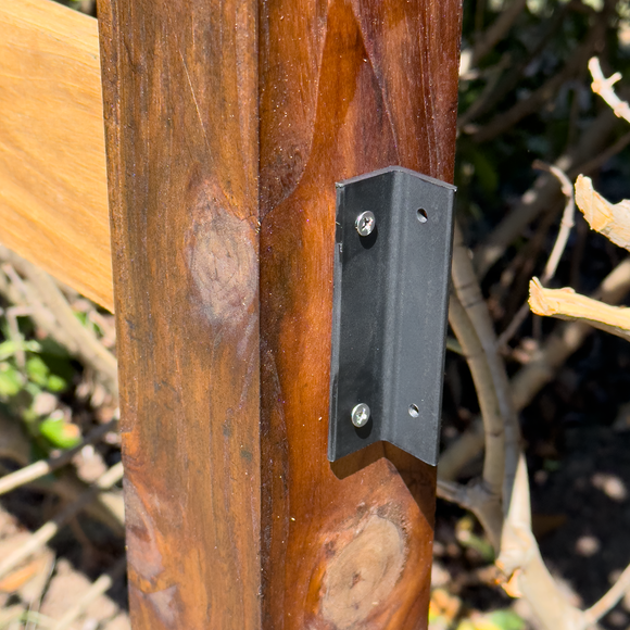 Teak Pin Rails Teak Fence Rail Angle Brackets (4 PCS) | Sunrise Teak