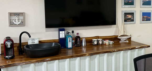 Teak Live Edge Countertop Panel One-Sided 1.18" x 25" x 86.62"