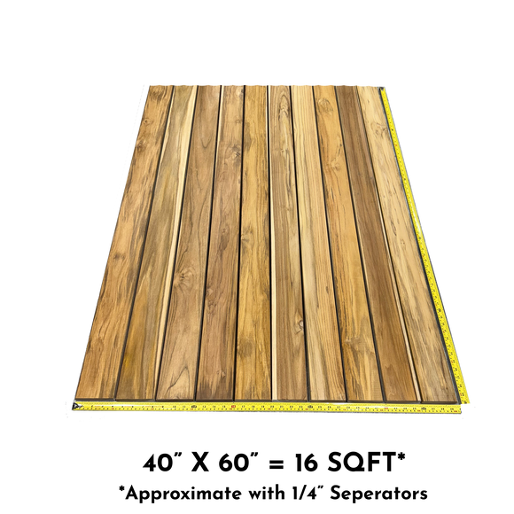 Premium Teak 4” Decking Pack in R3 Profile – Approximately* 16 Square Feet