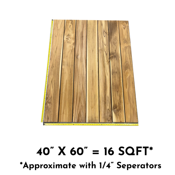 Premium Teak 6” Decking Pack in R3 Profile – Approximately* 16 Square Feet