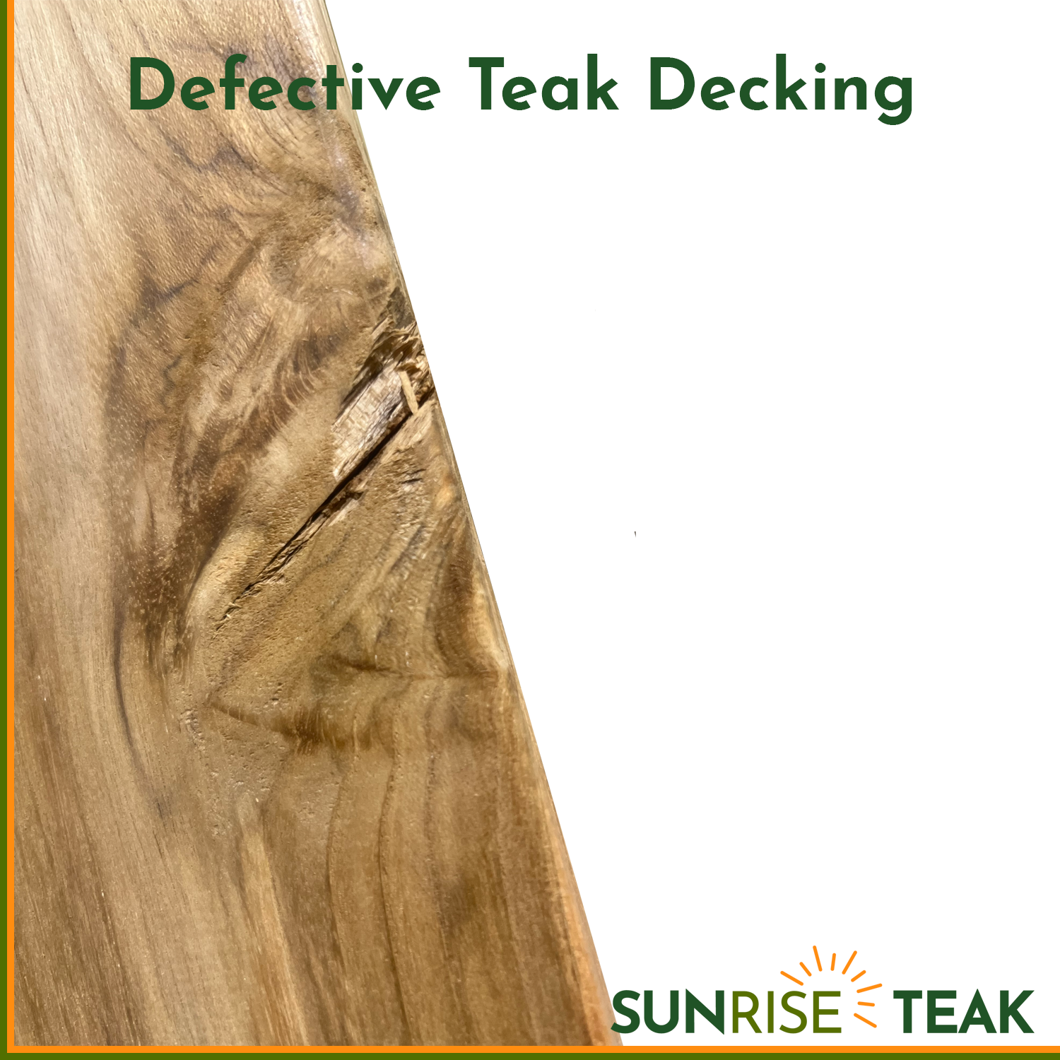 Defective Teak Decking 1" x 4/5/6" x 7'