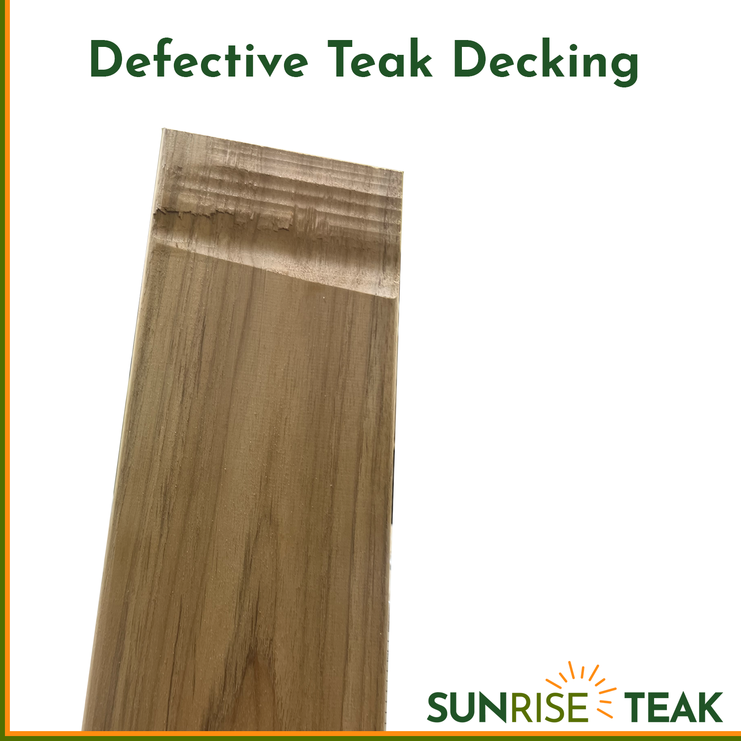 Defective Teak Decking 1" x 4/5/6" x 7'