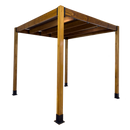 8' X 8' SUNRISE TEAK PERGOLA IN 5" x 5" POSTS AND 5" LEDGERS AND RAFTERS-1