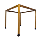 8' X 8' SUNRISE TEAK PERGOLA IN 5" x 5" POSTS AND 6" LEDGERS (CUBE)-1