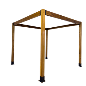 8' X 8' SUNRISE TEAK PERGOLA IN 5" x 5" POSTS AND 5" LEDGERS (CUBE)