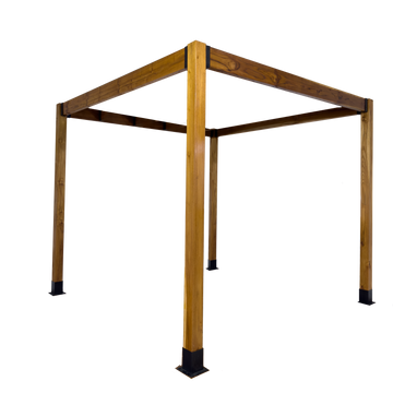 8' X 8' SUNRISE TEAK PERGOLA IN 5" x 5" POSTS AND 5" LEDGERS (CUBE)
