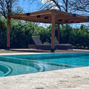 8' X 8' SUNRISE TEAK PERGOLA IN 5" x 5" POSTS AND 6" LEDGERS (CUBE)-4