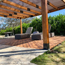 8' X 8' SUNRISE TEAK PERGOLA IN 5" x 5" POSTS AND 6" LEDGERS (CUBE)-6