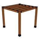8' X 8' SUNRISE TEAK PERGOLA IN 5" x 5" POSTS AND 5" LEDGERS AND RAFTERS-2
