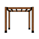 8' X 8' SUNRISE TEAK PERGOLA IN 5" x 5" POSTS AND 5" LEDGERS AND RAFTERS-3