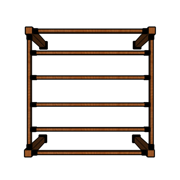 8' X 8' SUNRISE TEAK PERGOLA IN 5" x 5" POSTS AND 5" LEDGERS AND RAFTERS