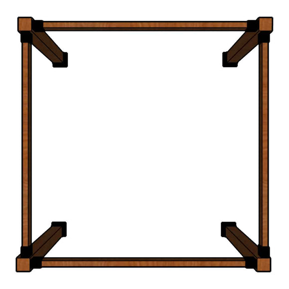 8' X 8' SUNRISE TEAK PERGOLA IN 5" x 5" POSTS AND 6" LEDGERS (CUBE)