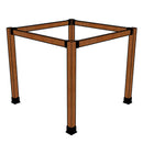 8' X 8' SUNRISE TEAK PERGOLA IN 5" x 5" POSTS AND 6" LEDGERS (CUBE)-2