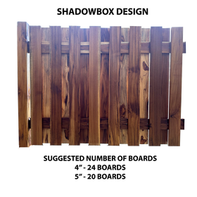7' WIDE X 7' HIGH FENCE BUNDLE IN 4" x 4" POSTS AND 5" PICKETS (1 POST IN SHADOWBOX STYLE) - 0