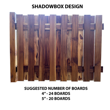 7' WIDE X 7' HIGH FENCE BUNDLE IN 4" x 4" POSTS AND 5" PICKETS (1 POST IN SHADOWBOX STYLE) - 0
