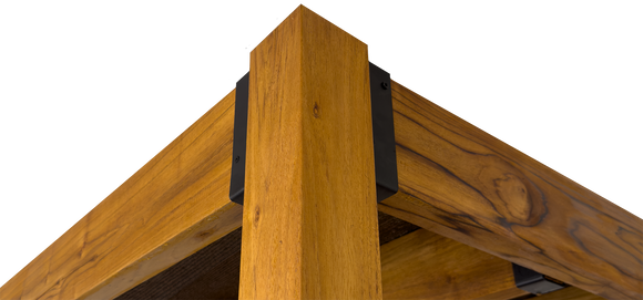 8' X 8' SUNRISE TEAK PERGOLA IN 5" x 5" POSTS AND 6" LEDGERS (CUBE)