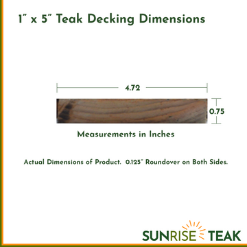 Premium Teak Decking  Boards 1" x 5" x 5' - 0