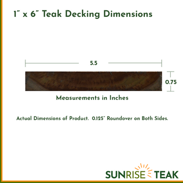 Premium Teak Decking  Boards 1" x 6" x 5' - 0