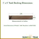 Ultra Teak Decking Board 1" x 5" x 7'-1