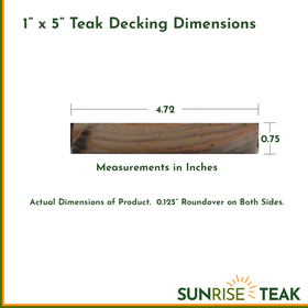 Ultra Teak Decking Board 1" x 5" x 7'
