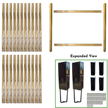 7' WIDE X 7' HIGH FENCE BUNDLE IN 4" x 4" POSTS AND 4" PICKETS (2 POSTS IN SOLID STYLE) Also Available in 1-Post Extender