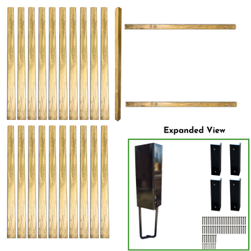 7' WIDE X 7' HIGH FENCE BUNDLE IN 4" x 4" POSTS AND 5" PICKETS (1 POST IN SHADOWBOX STYLE)