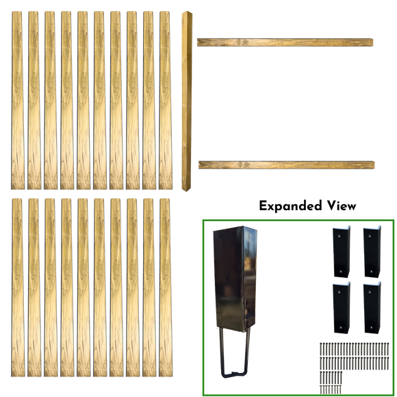 7' WIDE X 7' HIGH FENCE BUNDLE IN 4" x 4" POSTS AND 5" PICKETS (1 POST IN SHADOWBOX STYLE)