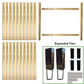 7' WIDE X 7' HIGH FENCE BUNDLE IN 4" x 4" POSTS AND 5" PICKETS (2 POSTS IN SHADOWBOX STYLE) ALSO AVAILABLE IN 1-POST EXTENDER