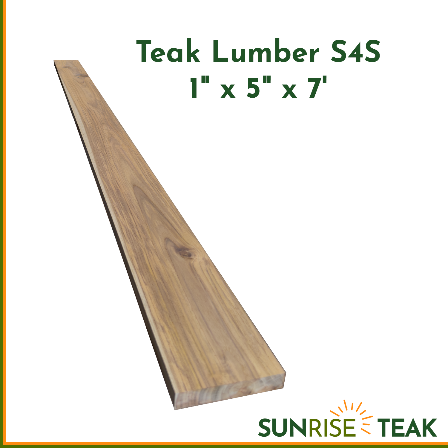 Teak Lumber S4S 1" x 5" x 7' - 0