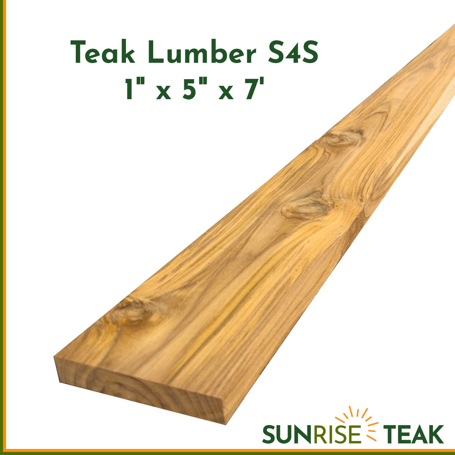 Teak Lumber S4S 1" x 5" x 7'