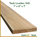 Teak Lumber S4S 1" x 6" x 7'-3