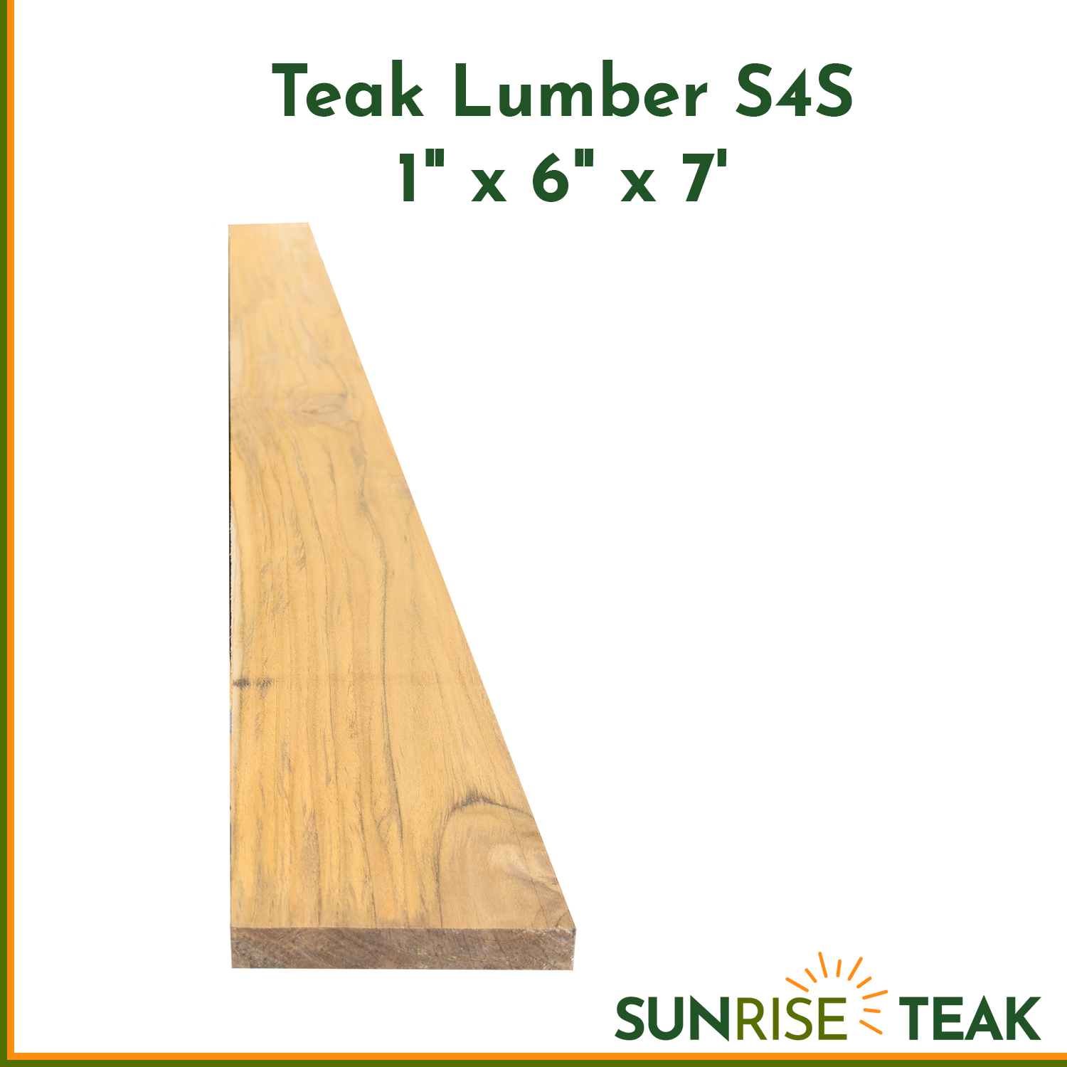 Teak Lumber S4S 1" x 6" x 7'